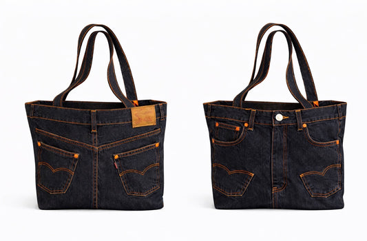 Faded Glory Denim Tote - Indigo Dark Wash