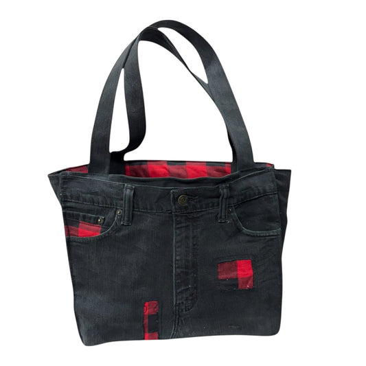 The Louie Collection-Midnight Flannel Tote