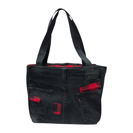 The Louie Collection-Midnight Flannel Tote