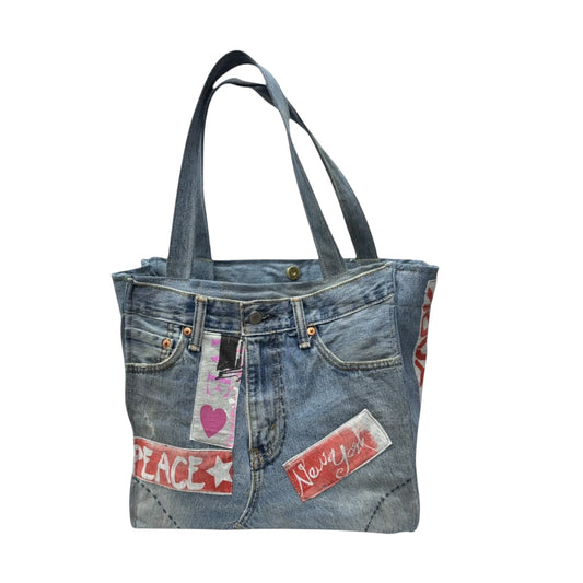 the Louie Collection-New York Sidewalk Denim Tote